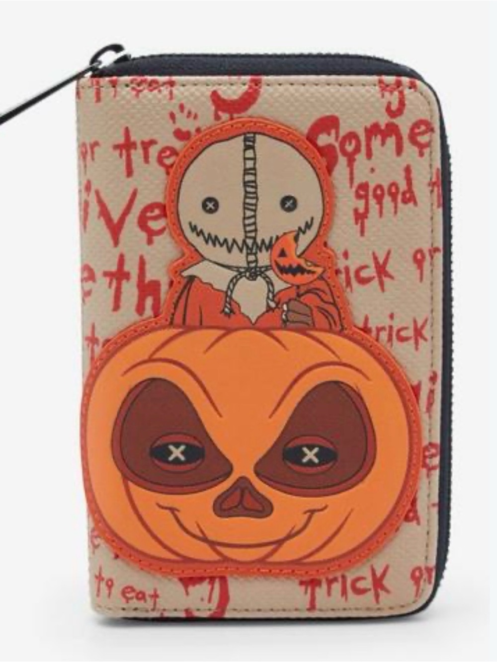 Loungefly Trick 'r Treat Pumpkin Head Sam Small Zip Wallet